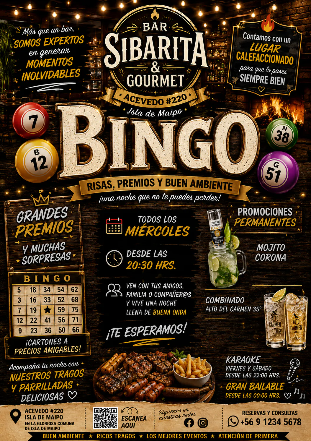 cartón de bingo